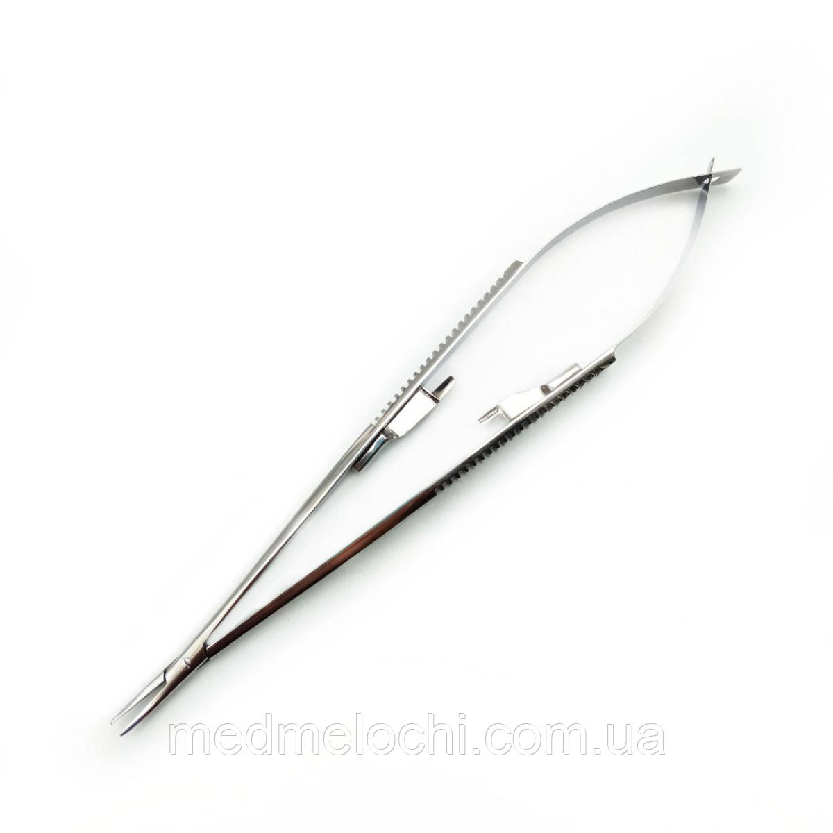 Голкотримач Castroviejo (Кастров'єхо), зігнутий Tisson Medical. Довжина 18 см