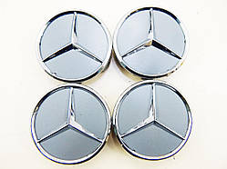 Ковпаки коліс Mercedes (Сірі + Хром) 75 мм (4шт) 2204000125