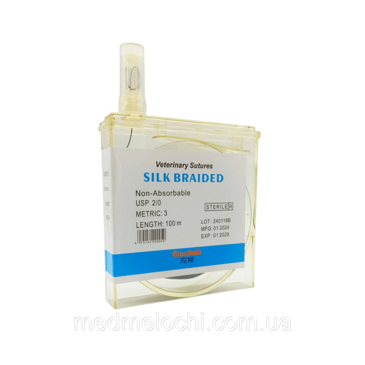 Шовк Sunmed USP 2/0 (EP 3) в касеті, 100м