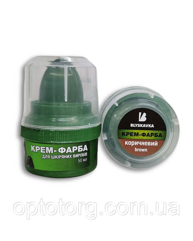 Крем для взуття коричневий в банці Блискавка 50мл
