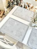 Двосторонні водовідштовхуючі серветки Новорічні з срібним люрексом, фото 6