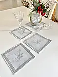 Двосторонні водовідштовхуючі серветки Новорічні з срібним люрексом, фото 3