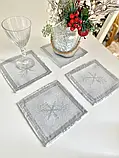 Двосторонні водовідштовхуючі серветки Новорічні з срібним люрексом, фото 4