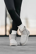 Зимові Жіночі Черевики UGG Classic Mini Light Grey / УГГ Класік Міні Світло Сірі, фото 5