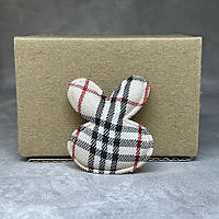 Аплікація "Зайчик", розмір 36 мм*40 мм, тканина, колір-бежевий, арт 014295, 1 шт, Бежевий