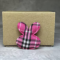 Аплікація "Зайчик", розмір 36 мм*40 мм, тканина, колір-малиновий, арт 014294, 1 шт, Малиновий