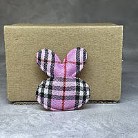 Аплікація "Зайчик", розмір 36 мм*40 мм, тканина, колір-рожевий, арт 014296, 1 шт, Рожевий