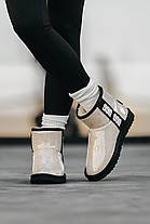 Зимові Жіночі Черевики UGG Classic Clear Mini Beige Black / УГГ Класик Клір Міні Бежеві з Чорним, фото 6