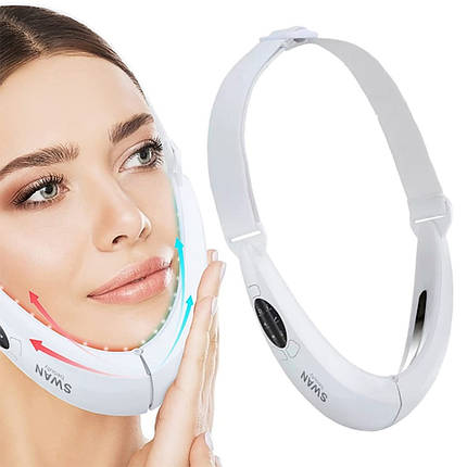 Мікрострумовий масажер для підборіддя Slim Face MC-80 для підтяжки другого підборіддя 5 режимів білий, фото 1