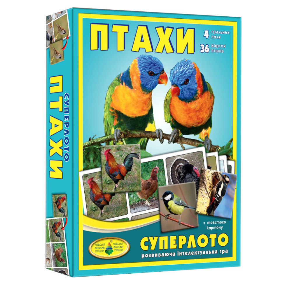 Настільна гра "Супер лото Птаха" Енергія Плюс 81930, 4 ігрові поля, Toyman