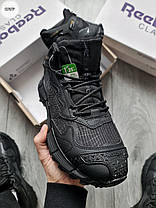 Зимові Чоловічі Кросівки Reebok Zig Kinetica 2.5 Edge High / Рибок Зіг Кінетика 2.5 Едж Високі Чорні (Хутро), фото 6