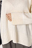 Жіночий в'язаний джемпер прямого крою — молочний колір, ONE SIZE (є розміри), фото 4