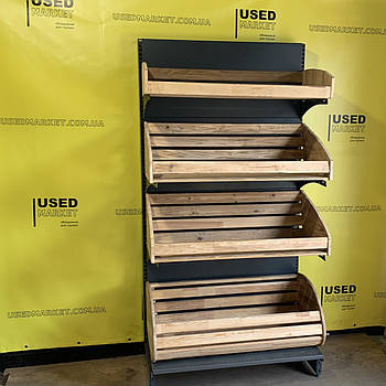 Торгові стелажі Columb вживані з полицями під хліб, колір: графіт 1950x1000x500