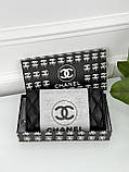 Жіночий гаманець Chanel великий — Шанель чорний срібло, фото 2