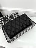 Женский кошелек Chanel черный на много отделений большой Шанель, фото 4