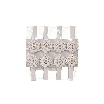 Прикраса декоративна Jumi Прищіпки Сніжинка 8 шт (5900410674165)