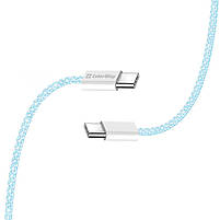 Кабель ColorWay Type-C - Type-C (PD Fast Charging 60W) 3.0А 1м синій (CW-CBPDCC061-BL), фото 5