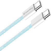 Кабель ColorWay Type-C - Type-C (PD Fast Charging 60W) 3.0А 1м синій (CW-CBPDCC061-BL), фото 7