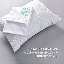 Чохол наволочка захисна 50х70 см непромокальна бавовняна з мембраною дихаюча з блискавкою, фото 3