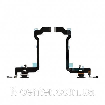 Шлейф iPhone XS з роз`ємом зарядки та мікрофоном black (оригінал), фото 1