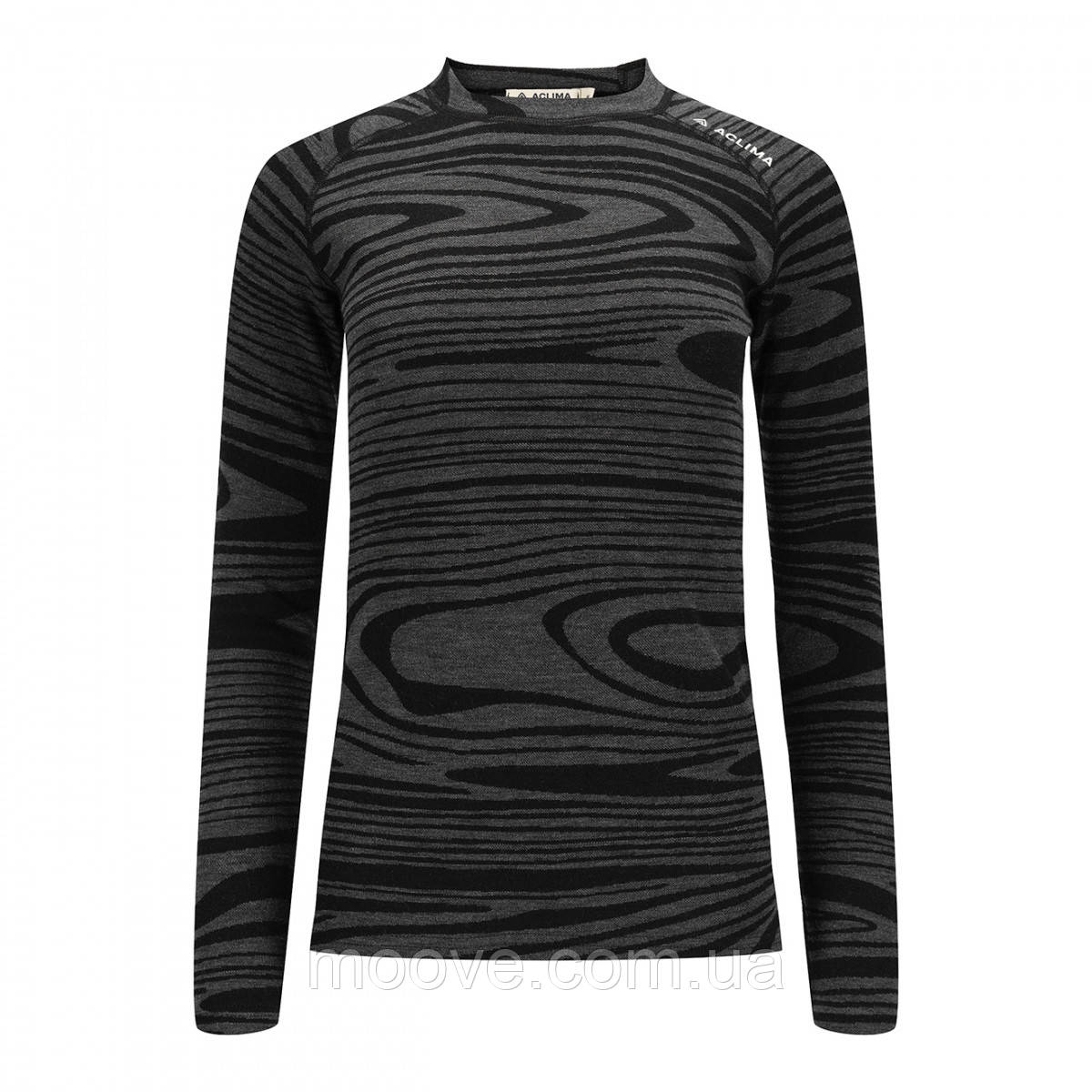 Aclima Aclima WarmWool 200 Crew Neck Ws Black Motion XS