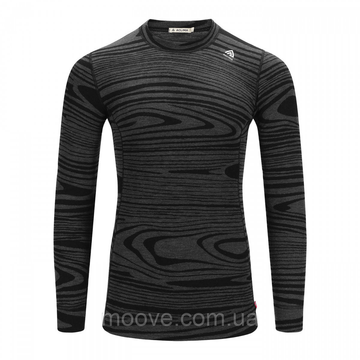Aclima Aclima WarmWool 200 Crew Neck Ms Black Motion XL