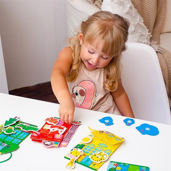 Шнурівка Fisher-Price Кольорові будиночки з липучками (VT5303-26), фото 1
