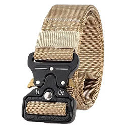 Тактичний ремінь Tactical Belt 145 см Пісок / Армійський ремінь з пряжкою Cobra / Ремінь для військових