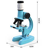 Мікроскоп дитячий із підсвіткою "Optical microscope" ГОЛУБИЙ арт. LZ 8601-1, фото 6