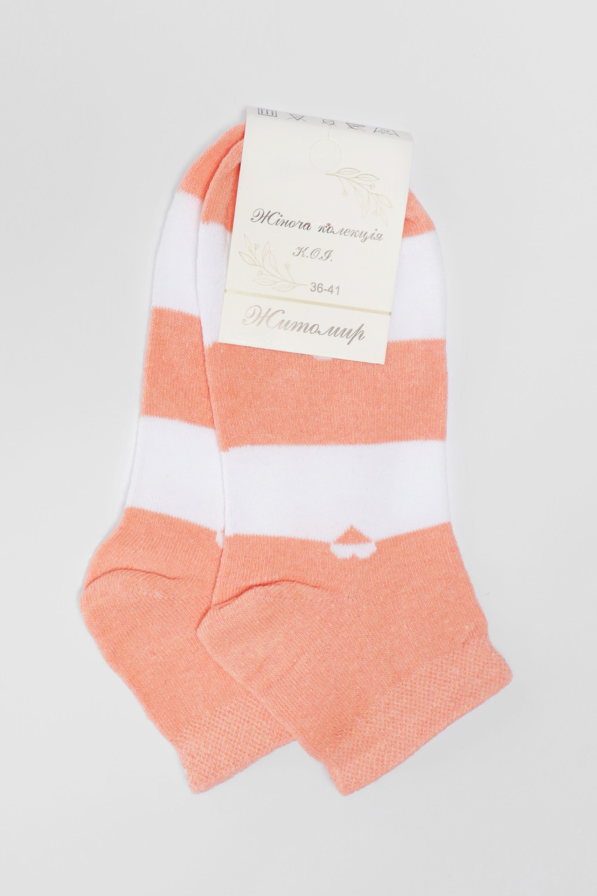 Шкарпетки підліткові помаранчевого кольору в смужку р.36-41 191602S, фото 1