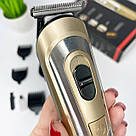 Машинка для стриження Geemy GM-6112 Бронзова машинка для бороди, тример для тіла на акумуляторі, фото 4