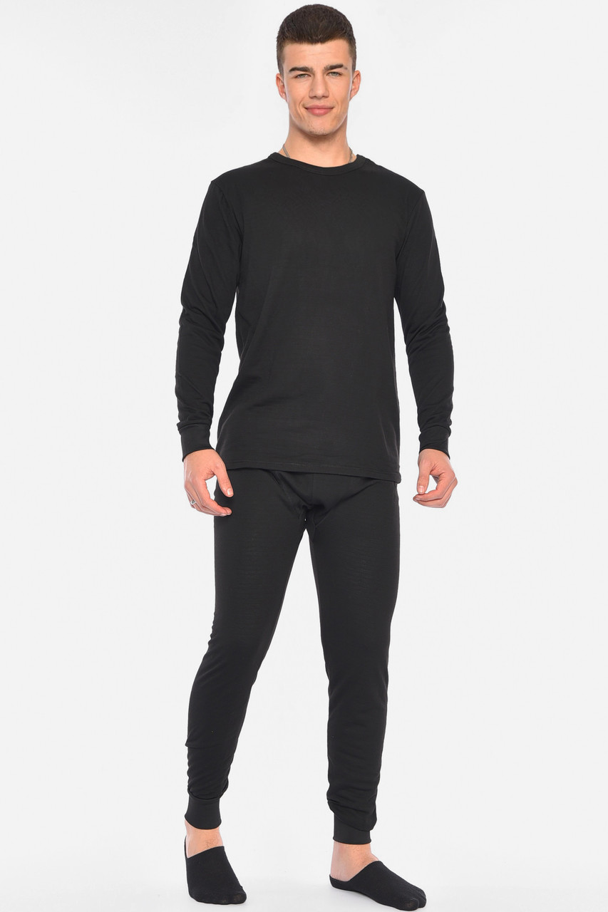 Термобілизна чоловіча з начісом чорного кольору 190766P, фото 1