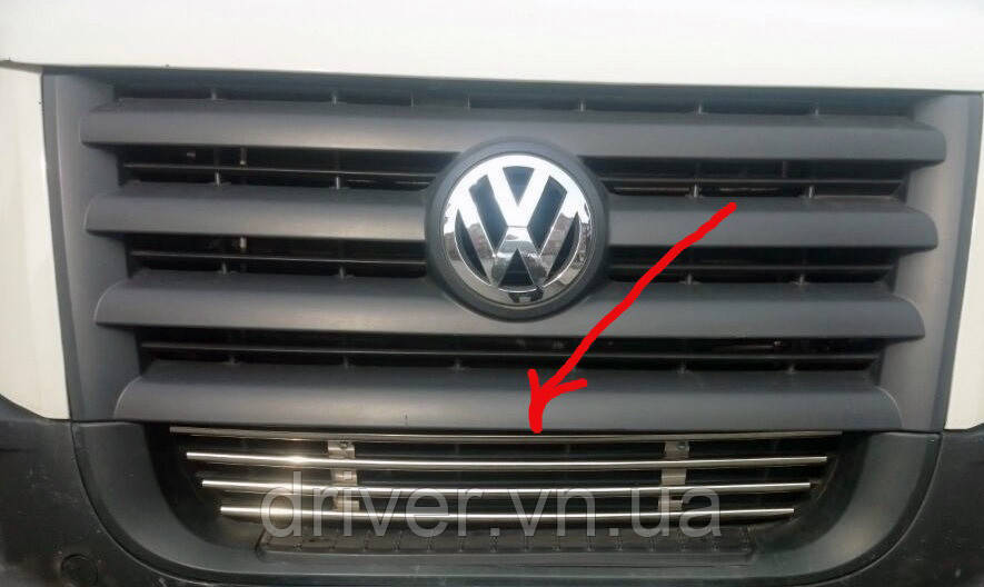 Решетка в бампер (нерж) для Volkswagen Crafter 2006-2016 гг