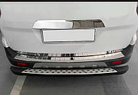 Накладка на задний бампер OmsaLine (глянцевая, нержавейка) для Ford Courier 2014-2023 гг