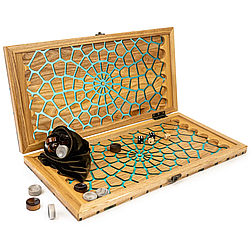 Нарди ручної роботи з натурального дерева та епоксидної смоли