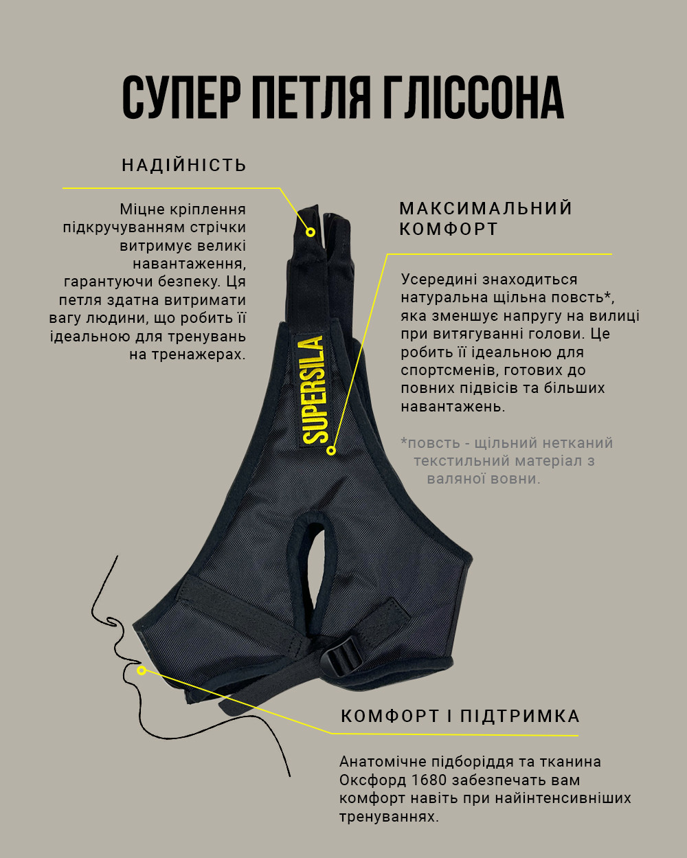 Петля Гліссона СУПЕР Петля Глиссона 130 кг петля тренажер Правило Бубновского Кипарис
