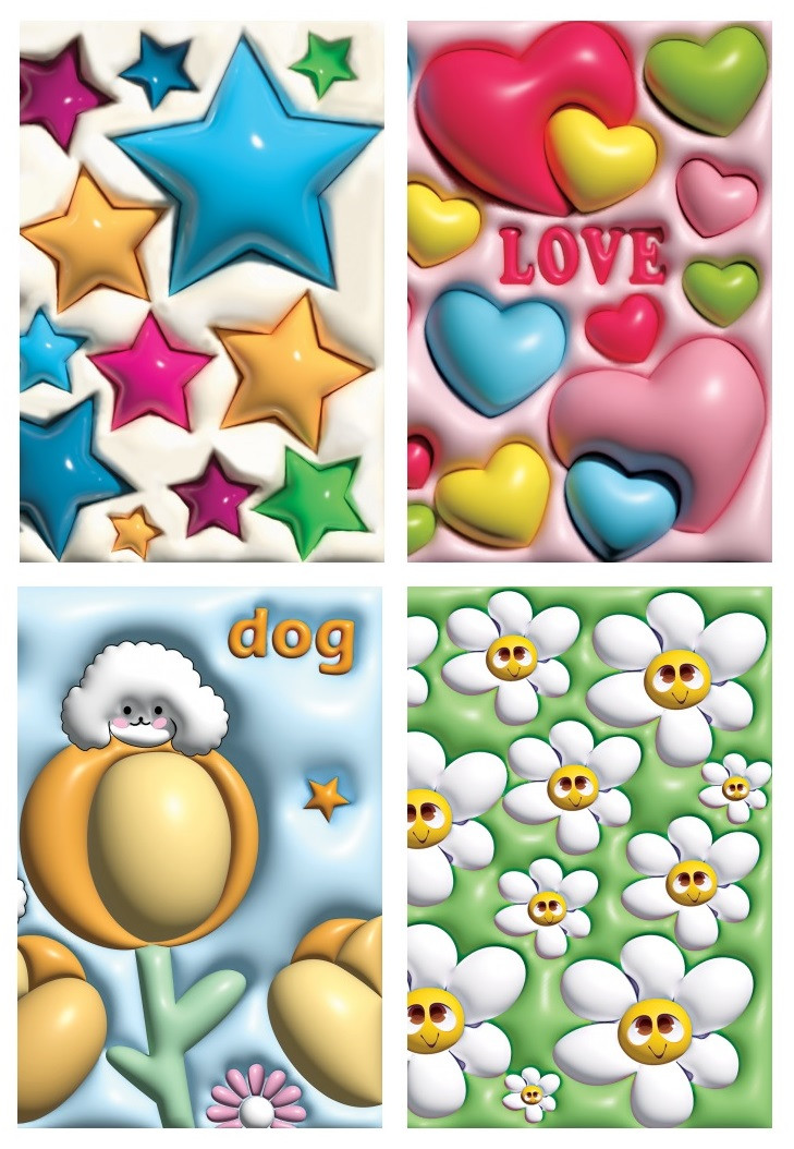 Зошит А6 32 арк скоба клітина картон хром ерзац серія 3D, фото 1