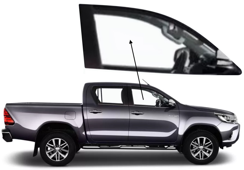 Бічне скло Toyota Hi-Lux 2016-2024 передніх дверей праве, фото 1