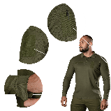 Поло Army ID Long CoolPass Pique LT Олива (8291), XXXXL, фото 4