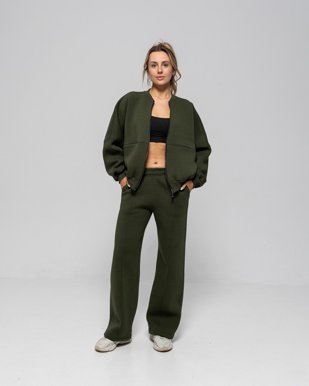 Жіночий теплий спортивний костюм світшот-oversize та штани