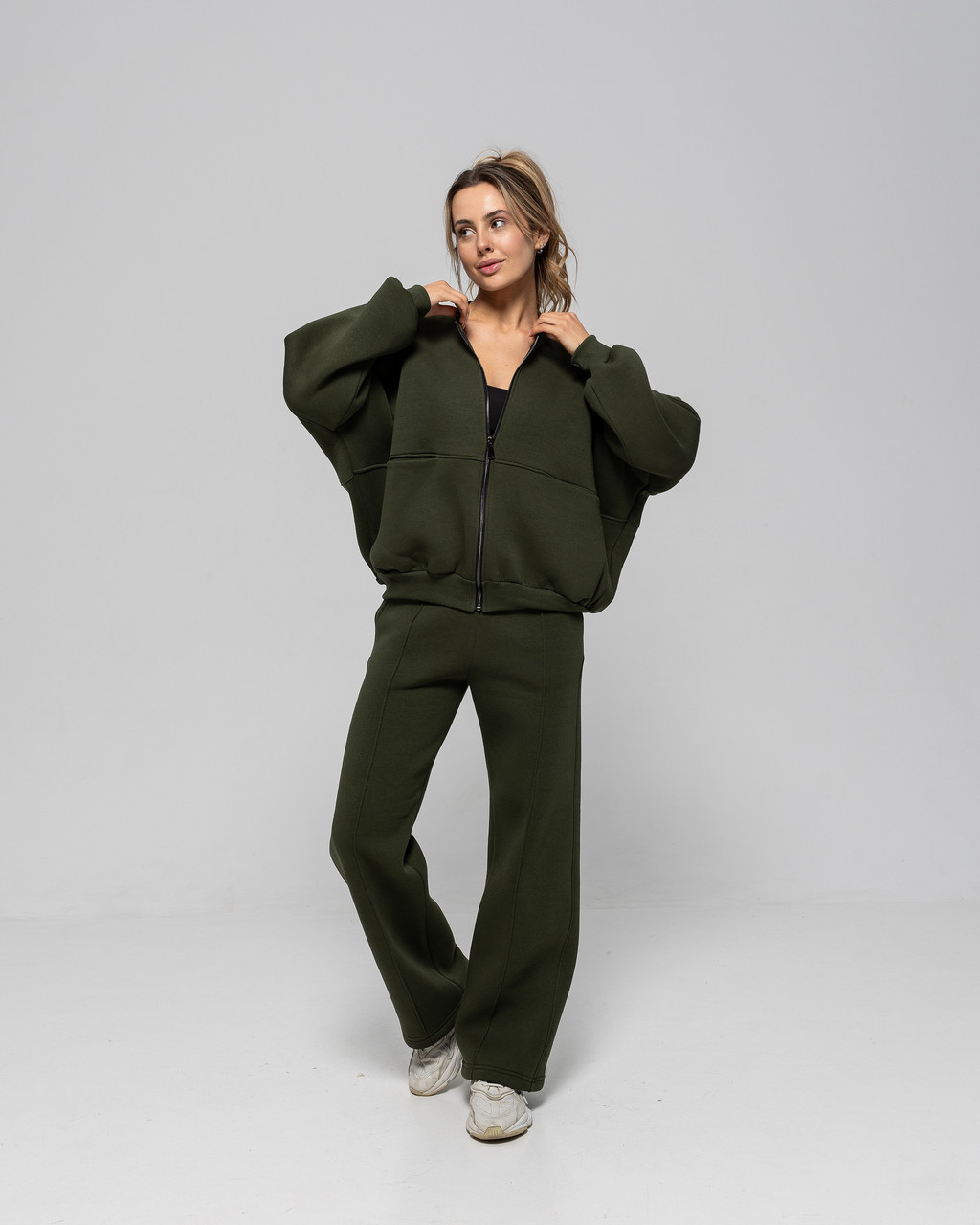 Жіночий теплий спортивний костюм світшот-oversize та штани