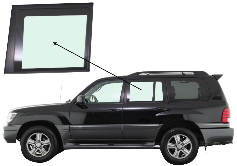 Бічне скло Toyota Land Cruiser J100 1998-2007 задніх дверей ліве, фото 1