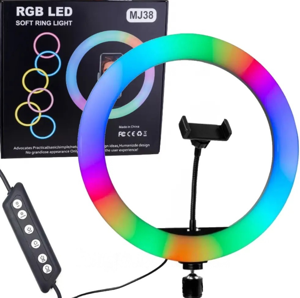 Кільцева LED-лампа RGB MJ38 38 см 220 V 1 кріп.тел + пульт