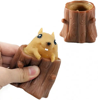 Сенсорна іграшка-антистрес фуфлік Вистрибуюча білка Коричневий (KG-12166)