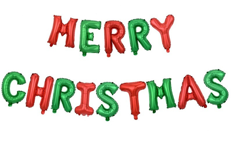 Фольговані літери MERRY CHRISTMAS, 40 см