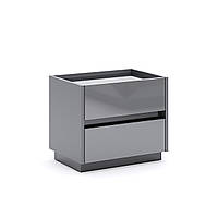 Сучасна стильна тумба приліжкова сіра 50 см з двома шухлядами в спальню ДСП Тео Миро-Марк графіт