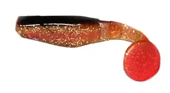 Силікон L&K Predator 9см 2шт Glitter Black/Clear/Red Tail