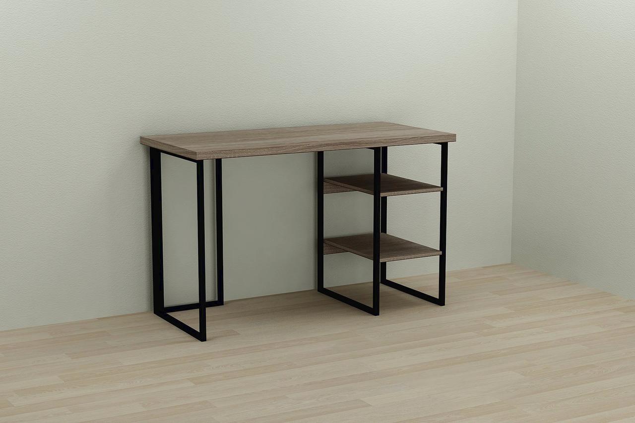 Комп'ютерний стіл Ferrum-decor Кевін 75x140x60 чорний ДСП Дуб Сонома Трюфель 32мм