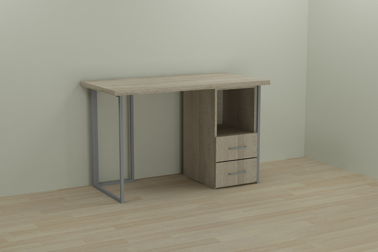Комп'ютерний стіл Ferrum-decor Отто 75x140x60 сірий ДСП Дуб Сонома 32мм
