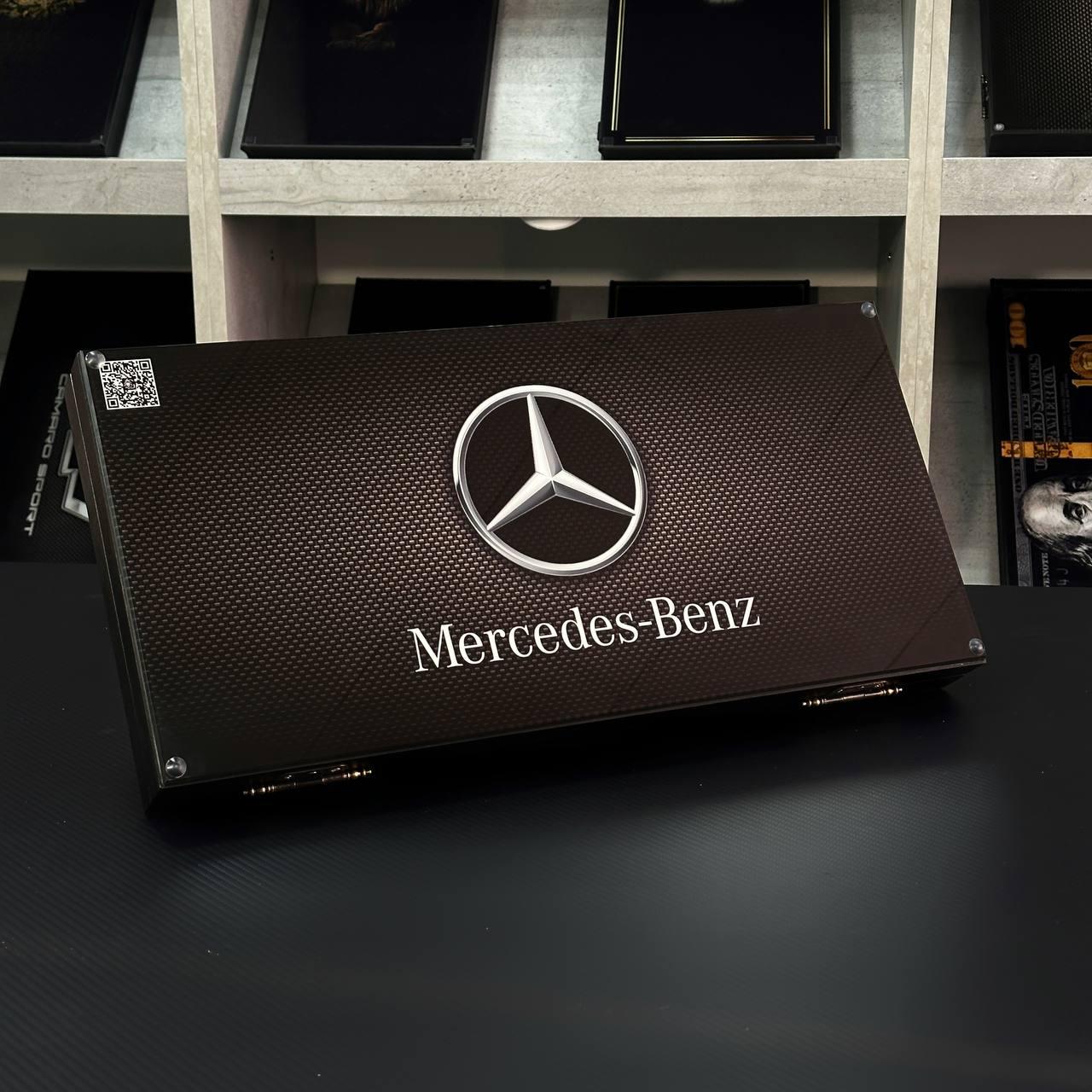 Нарди дерев'яні зі склом "MERCEDES-BENZ", 50×24×6см